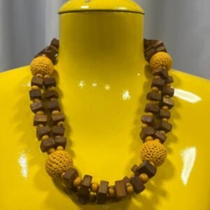 Cordão madeira artesanal bege