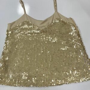 Camiseta de Paetê bege