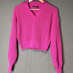 Cropped de tricô pink
