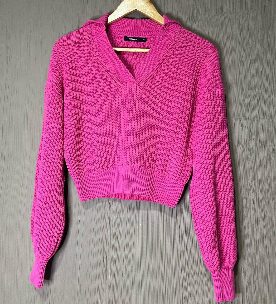 Cropped de tricô pink