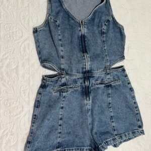 Macaquinho Jeans Bluesteel